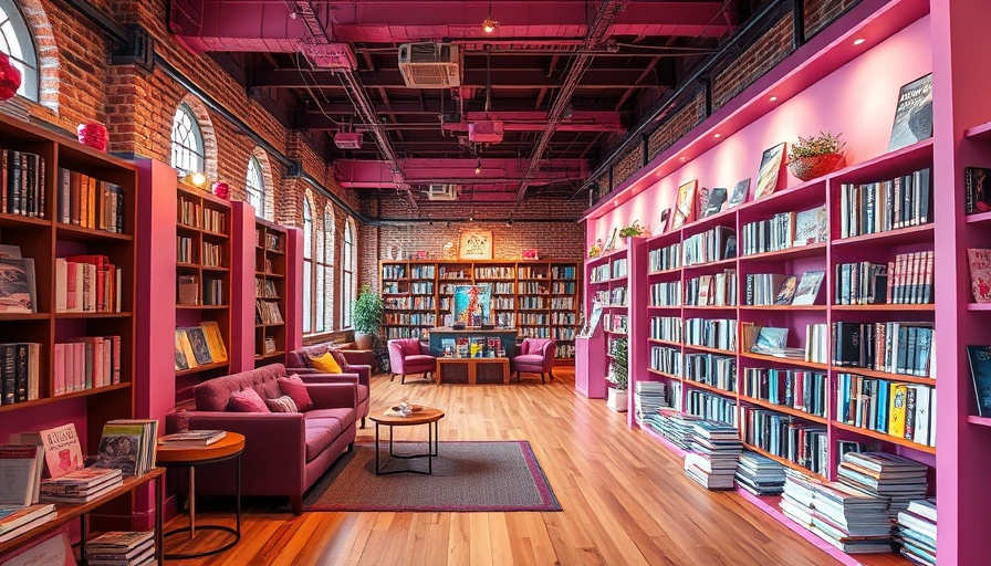 Cozy bookstore in Atlanta with colorful books and decor.