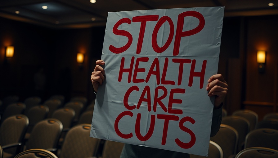 Protest sign against healthcare cuts related to Medicaid work requirements.
