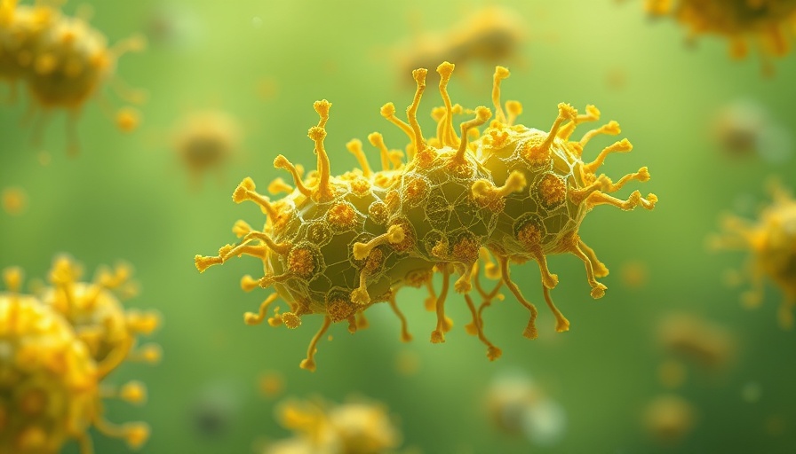 Microscopic view of resistant foodborne pathogens in green fluid.
