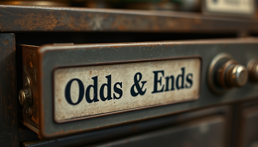 Vintage 'Odds & Ends' drawer symbolizing men's personal growth.