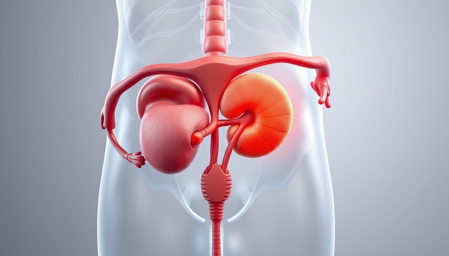 3D illustration of prostate cancer highlighting SOX2 in male anatomy.