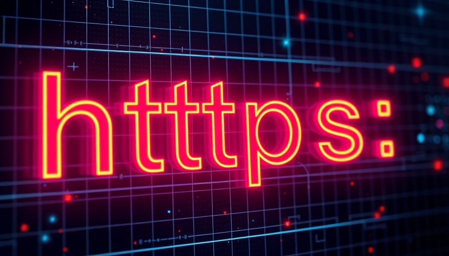 Futuristic 'HTTPS://' over glowing grid, illustrating mis-issued TLS and 1.1.1.1 DNS service.