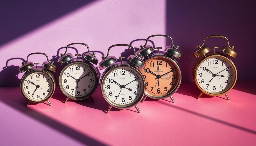 Daylight saving time effects shown with two alarm clocks.
