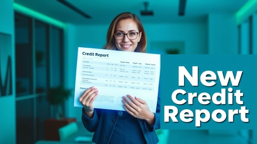 Confident businesswoman holding glowing credit report, symbolizing business funding success.