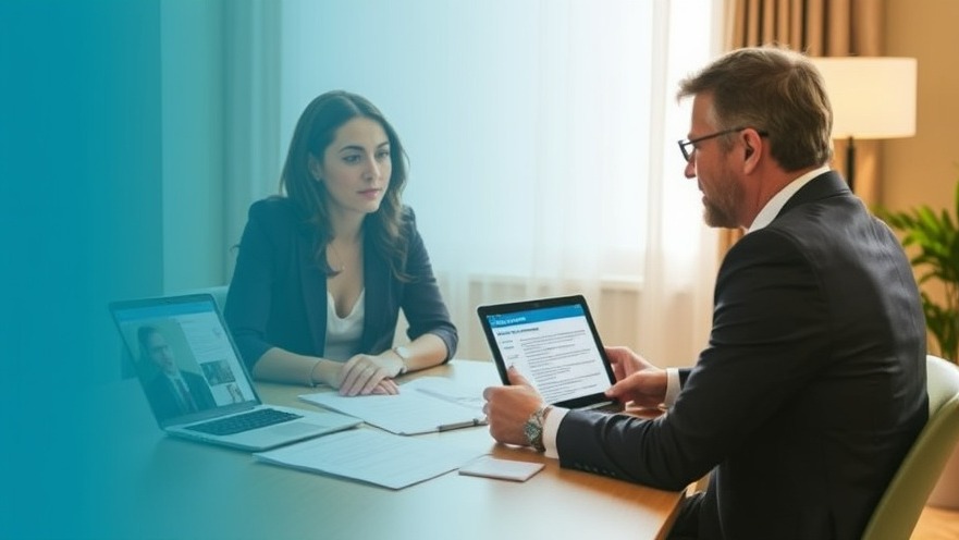 Professional discussion on SBA loan transfer process with documents and laptop.