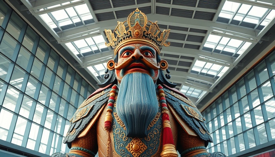 Ornate guardian statue in Thailand airport for visa-free stay context.