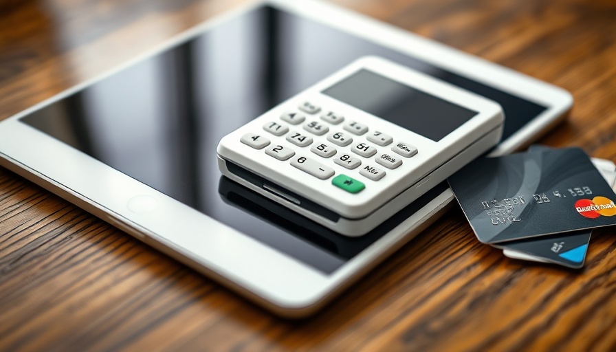 Modern tablet with card reader and credit cards, best mobile credit card processors of 2025.