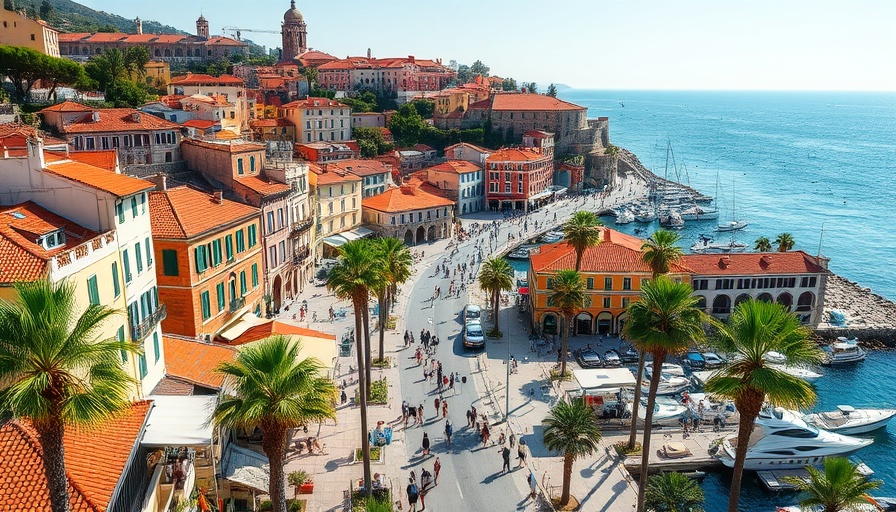 Charming Mediterranean town in Croatia, vibrant architecture.