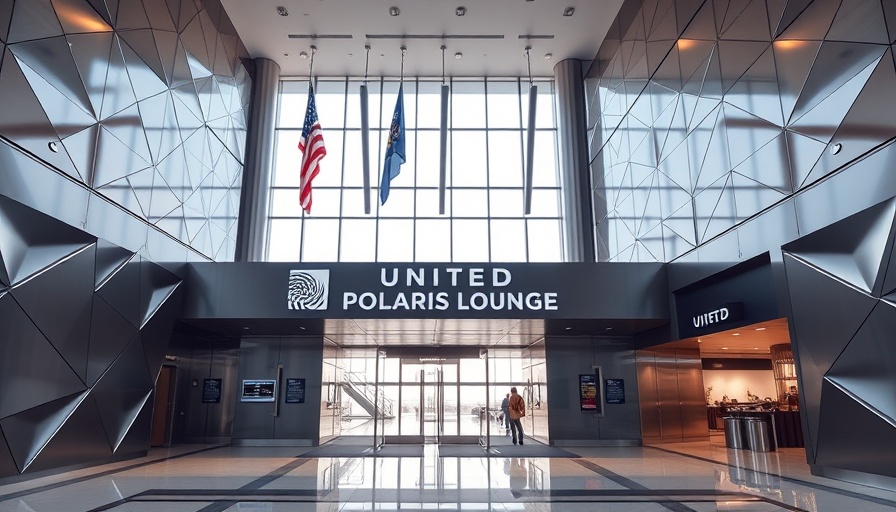 Entrance of United Chicago Polaris Lounge with modern design.