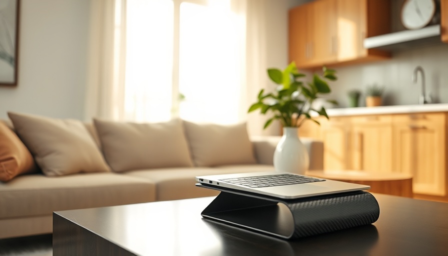 Nexstand K1 Carbon Fiber Laptop Stand Review in a modern living room setting.