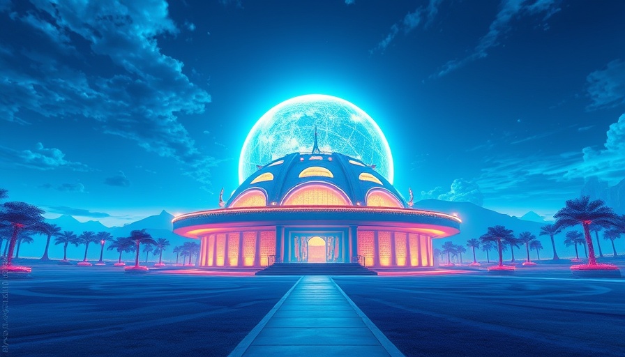 Futuristic park structure under dome, Disney Abu Dhabi Park concept