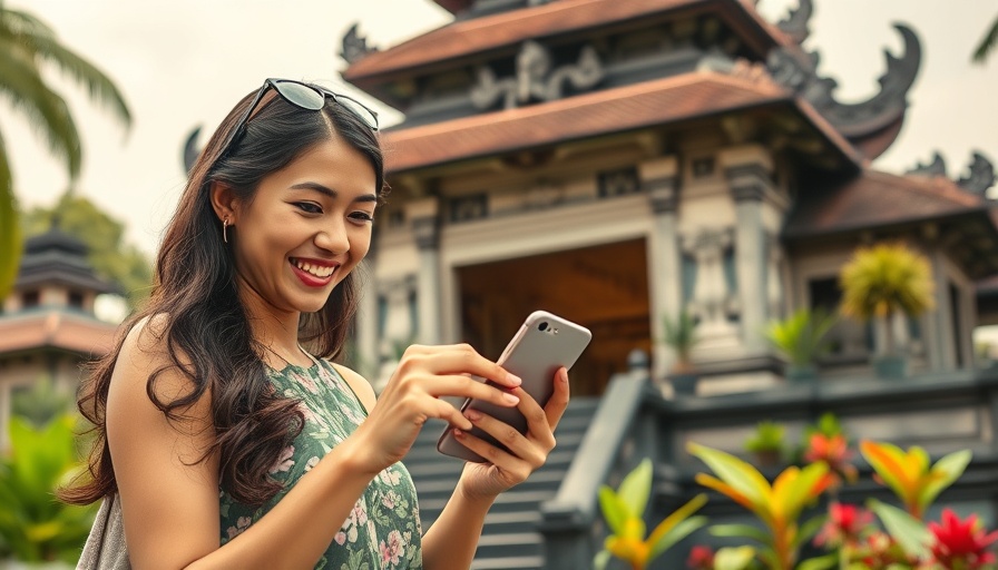 Woman using phone in Bali for best eSIM providers