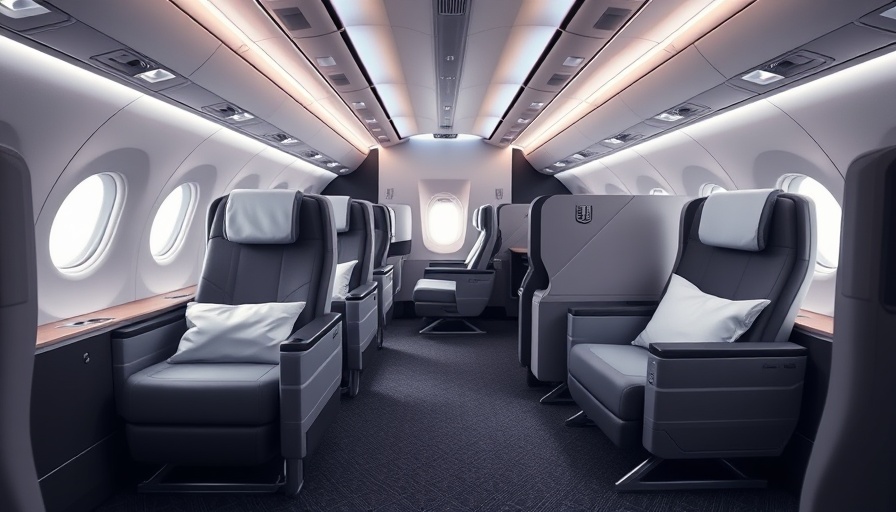 Luxurious United Polaris Studio business class seats with modern design.