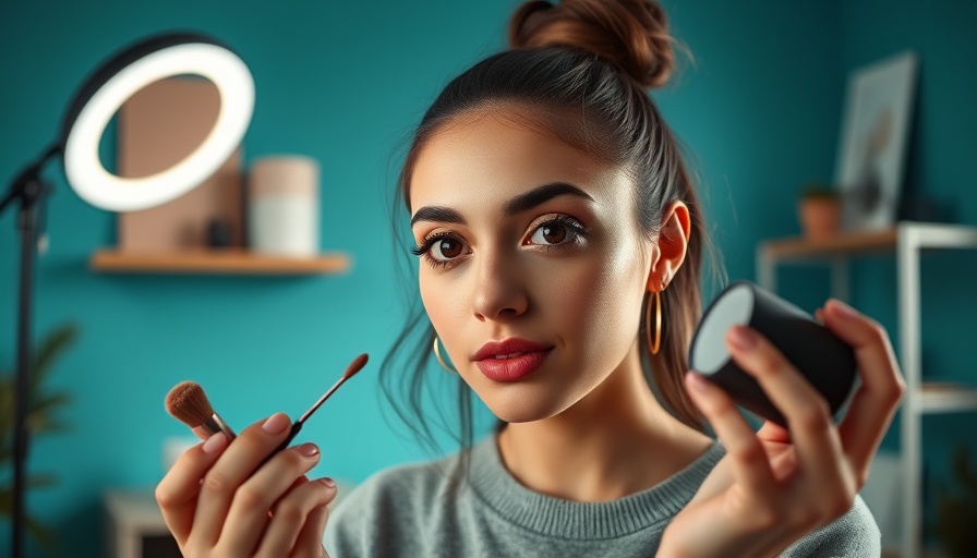Young creator using makeup, showcasing Karat Card for Creators.