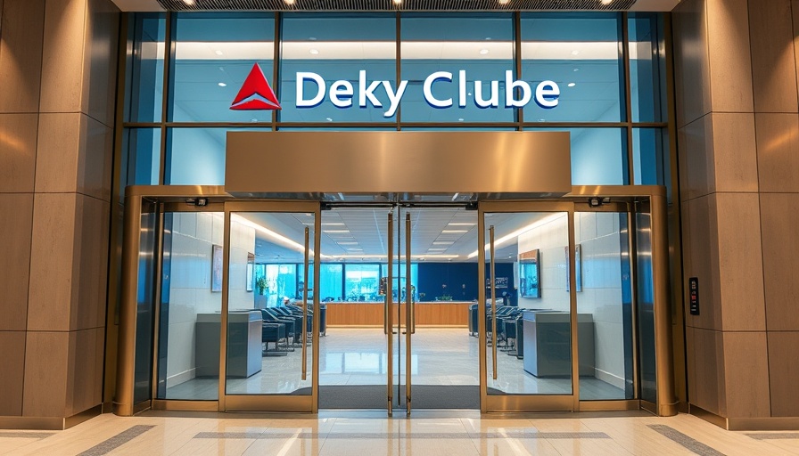 Tampa Delta Sky Club entrance with signage and modern design