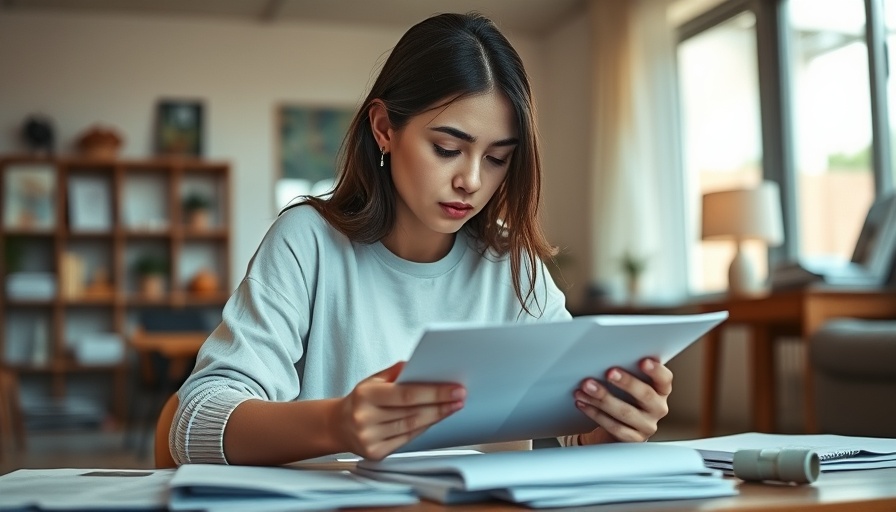 Young woman using financial advisor fee calculator at home