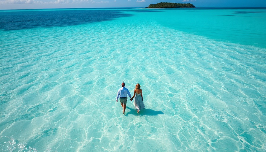 Couple walking on a tranquil beach, cheap beach vacation spots.