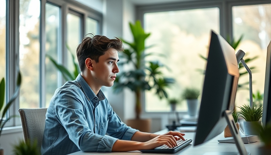 Young man working on computer in home office, illustrating freelance websites drawbacks and alternatives.