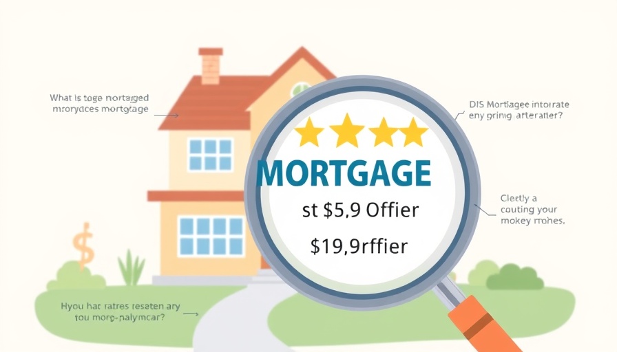 Mortgage Rates Today graphic with house and magnifying glass.