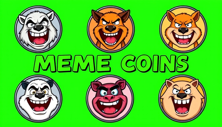 Colorful meme coin characters illustration, new meme coins to buy.