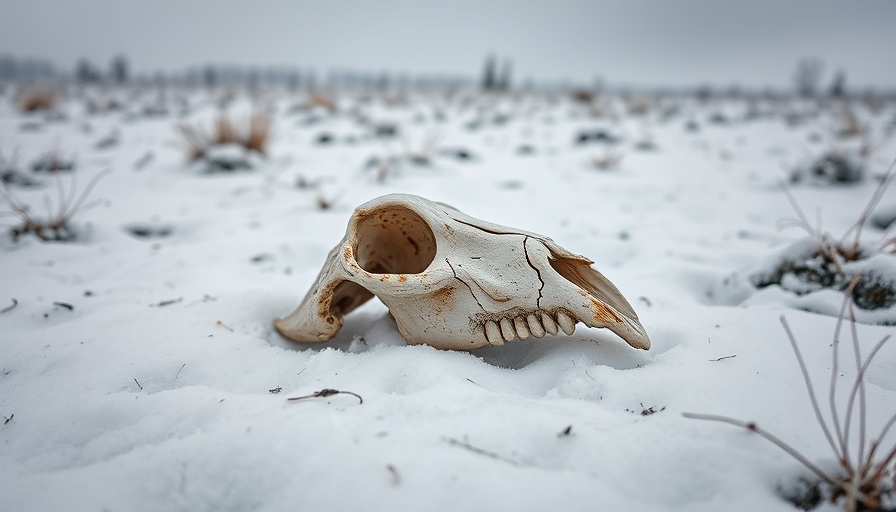 Desolate animal skull in snow symbolizing memecoins demise predictions.
