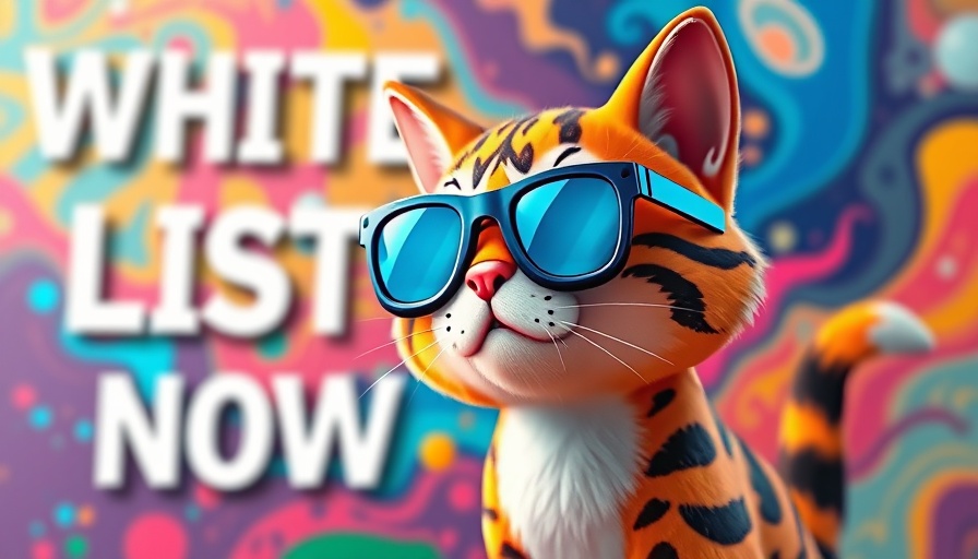 Troller Cat meme coin promotion with colorful cartoon cat.