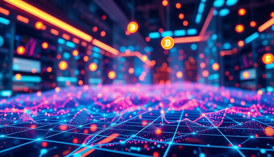 Dynamic digital crypto scene with vibrant glowing coins rising.