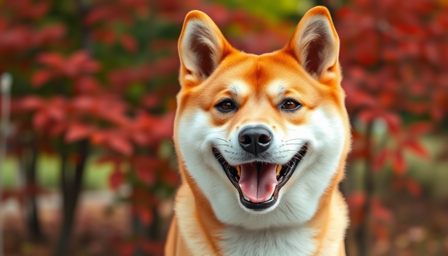 Cheerful Shiba Inu dog representing Dogecoin resurgence.