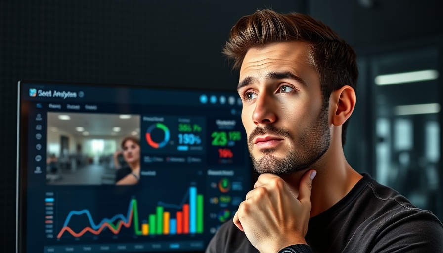 SEO writing tools visual with analysis dashboard and expert portrait.