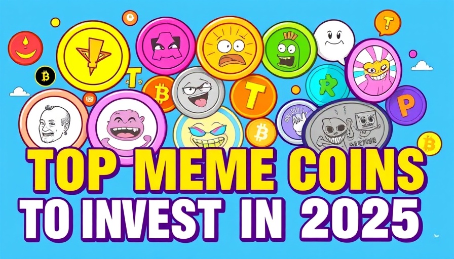 Investing in New Meme Coins for Short-Term ROI graphic showing top meme coins in 2025.