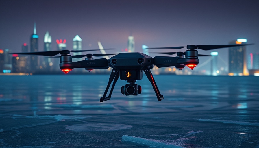 Coldware Cryptocurrency Investment drone with crypto symbols on ice.