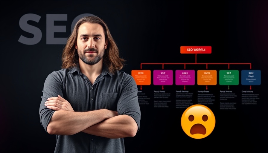 SEO Stack Using Gemini 2.5 vibrant presentation with workflow chart and confident male.