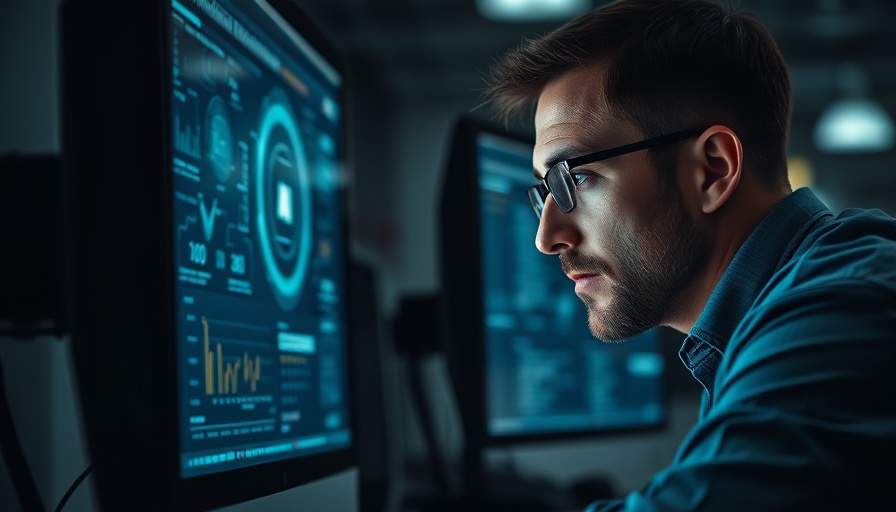 Man analyzing AI data on screen, highlighting common AI mistakes in job search.