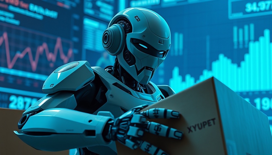 AI's effect on jobs illustrated by humanoid robot leading professionals.