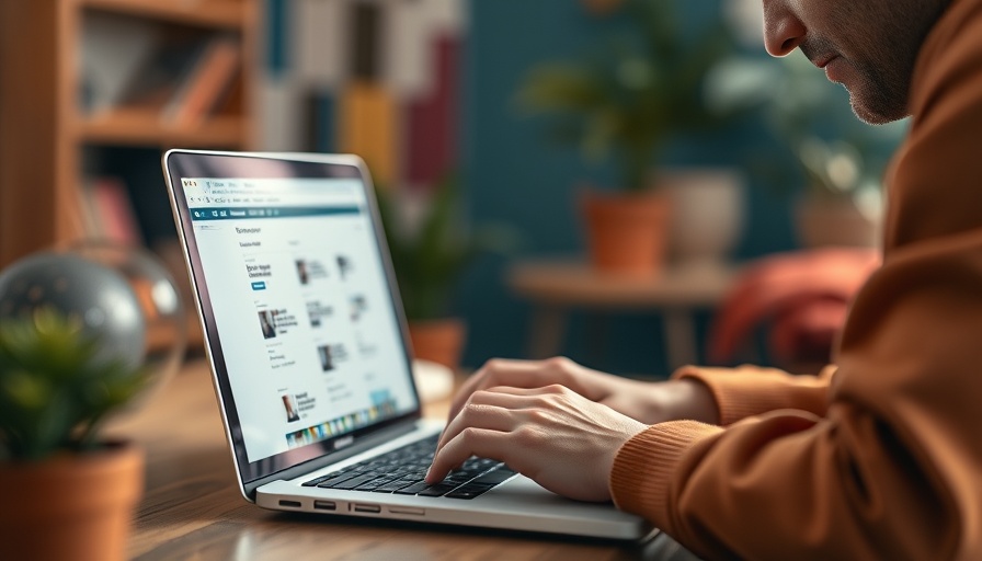 Focused typing on laptop for AI writing tools exploration.