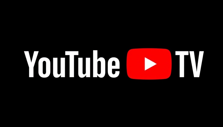 YouTube TV logo with red play button and white text