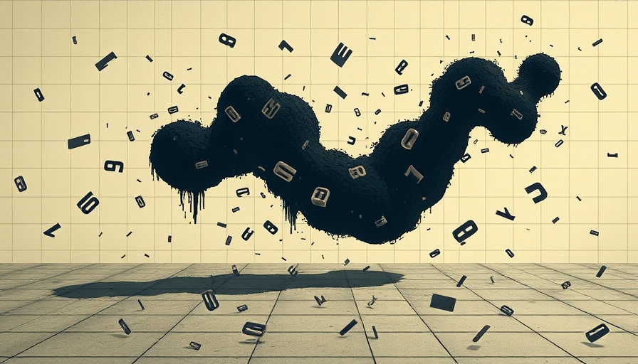 Abstract depiction of Great Language Flattening concept with scattered letters.
