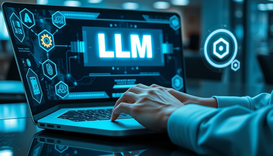 Virtual interface showing AI writing tools accuracy improvement with 'LLM'.