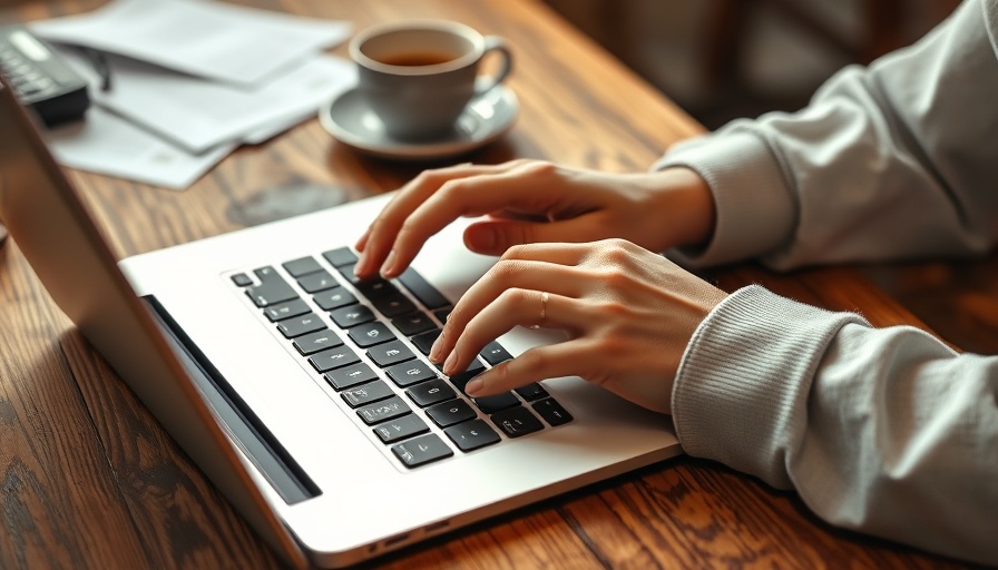 Hands typing on laptop in a cozy setting, AI writing tools impact on creativity.