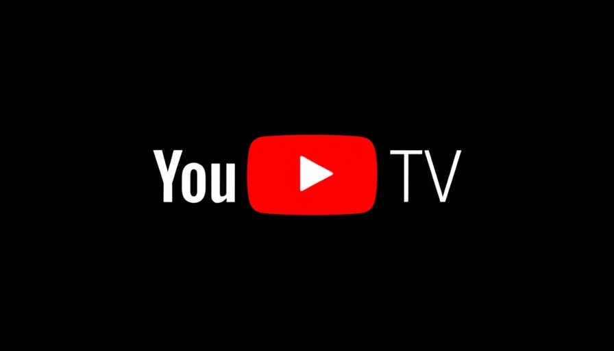 YouTube TV logo, stylish black backdrop.