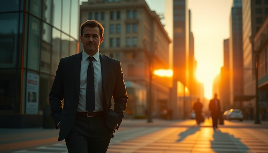 Silhouette of a businessman walking at sunset, AI entry-level jobs risk.