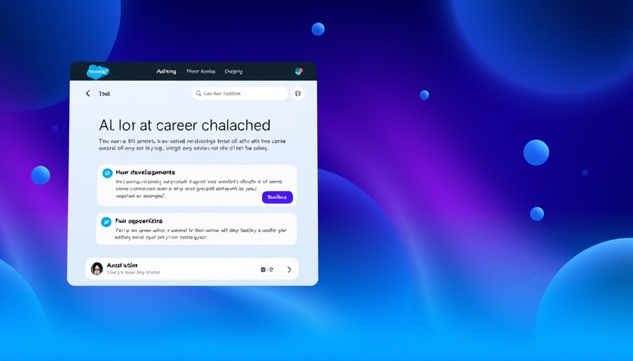 Salesforce digital interface featuring an AI career coach tool.