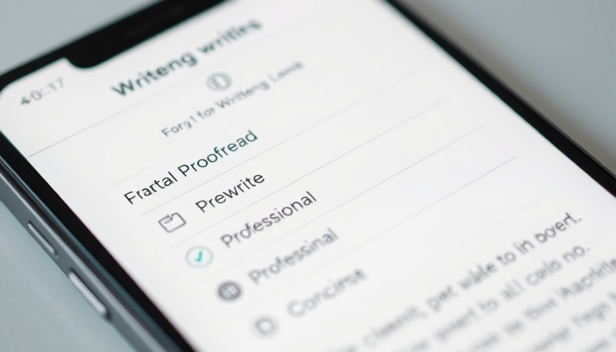 A.I.-Powered Writing Tools on Mobile screen showing editing options.