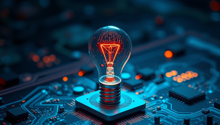 Futuristic digital concept with AI lightbulb on circuit board, symbolizing the future of AI in global job markets.