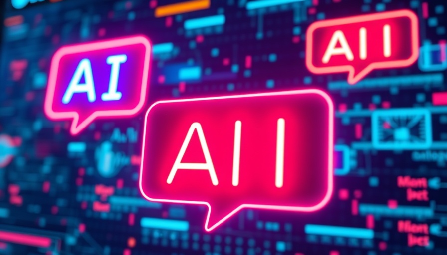 Futuristic design with AI speech bubbles for AI job search tools.