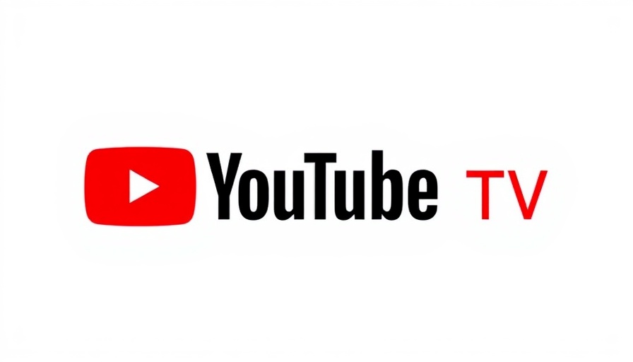 Bold YouTube TV logo in red and white with a modern design