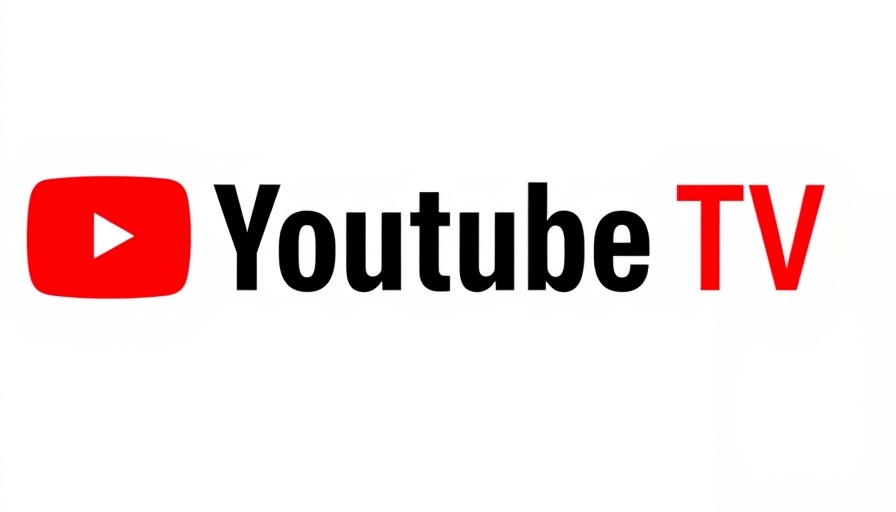 YouTube TV logo, vibrant red and black design.