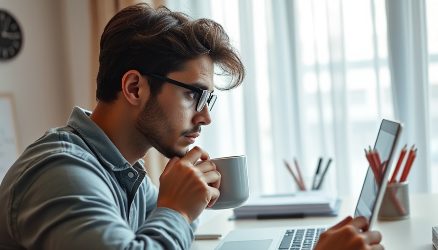 AI paraphrasing detection interface on laptop screen with person holding coffee.