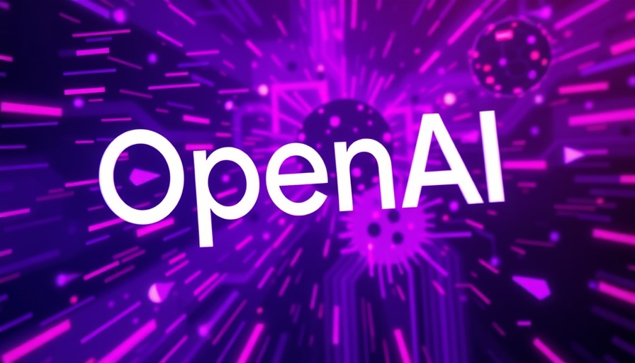 Dynamic OpenAI logo with abstract purple background.