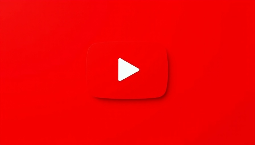 YouTube play button on red background, minimalistic design.